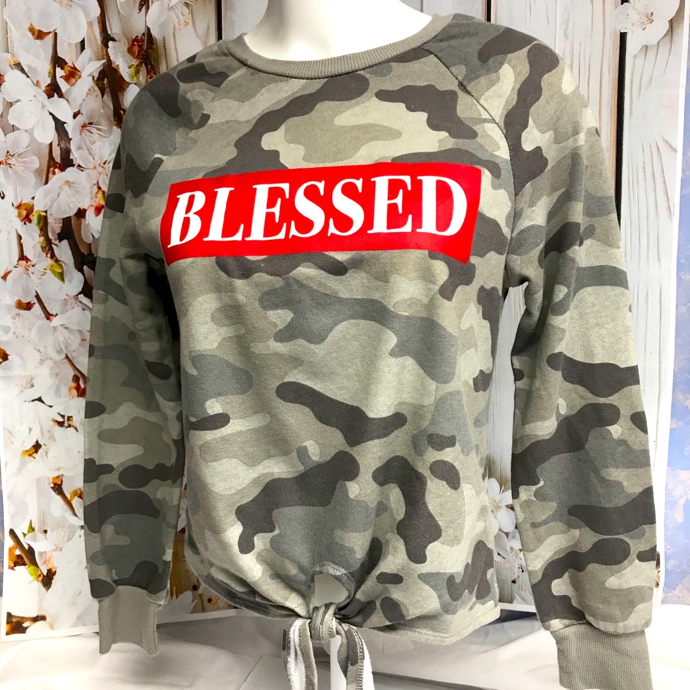 #0032 Rebellious One Grey Camo Blessed Sweatshirt